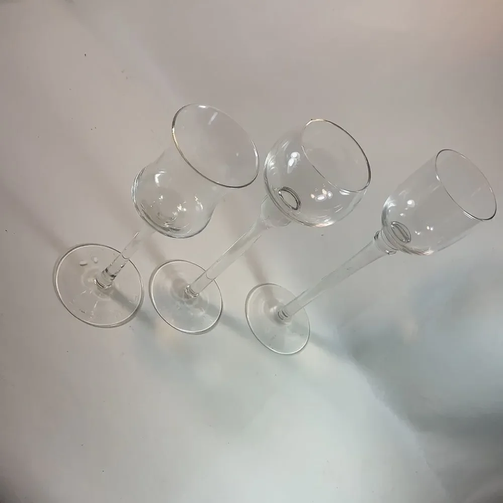 Hearthstone Set 3 Clear Glass Candle Tea Light Holders Holiday EUC In Box